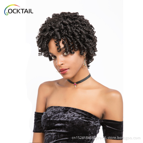 jamaican black and white dreadlock wig, short synthetic dreadlock wig for black women